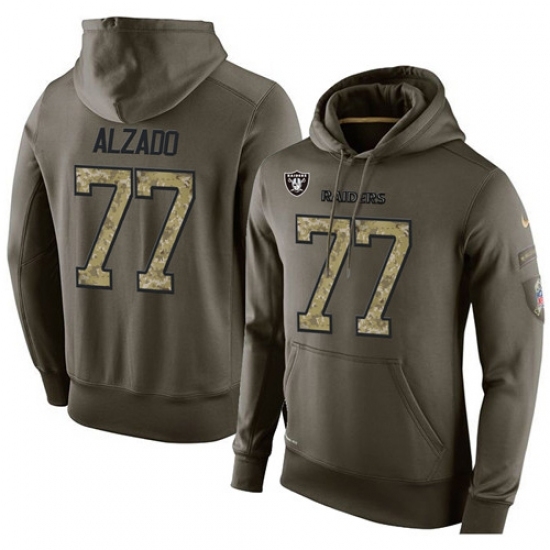 NFL Nike Oakland Raiders 77 Lyle Alzado Green Salute To Service Mens Pullover Hoodie NFL Nike Oakland Raiders 77 Lyle Alzado Green Salute To Service Mens Pullover Hoodie