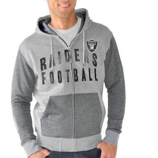 NFL Oakland Raiders G III Sports by Carl Banks Safety Tri Blend Full Zip Hoodie Heathered Gray NFL Oakland Raiders G III Sports by Carl Banks Safety Tri Blend Full Zip Hoodie Heathered Gray