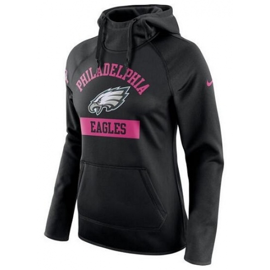 NFL Philadelphia Eagles Nike Womens Breast Cancer Awareness Circuit Performance Pullover Hoodie Black NFL Philadelphia Eagles Nike Womens Breast Cancer Awareness Circuit Performance Pullover Hoodie Black