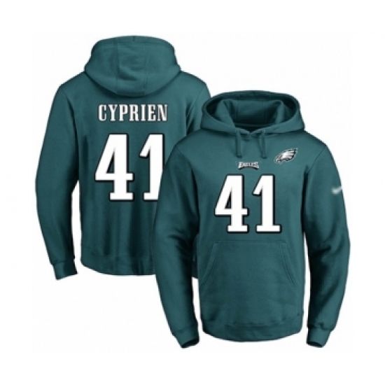 Football Mens Philadelphia Eagles 41 Johnathan Cyprien Green Name Number Pullover Hoodie Football Mens Philadelphia Eagles 41 Johnathan Cyprien Green Name Number Pullover Hoodie