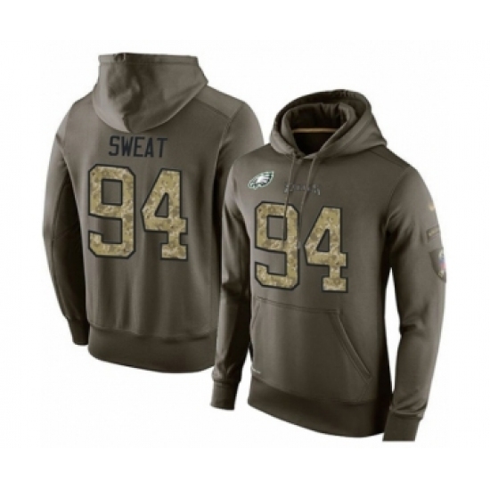 Football Mens Philadelphia Eagles 94 Josh Sweat Green Salute To Service Pullover Hoodie Football Mens Philadelphia Eagles 94 Josh Sweat Green Salute To Service Pullover Hoodie