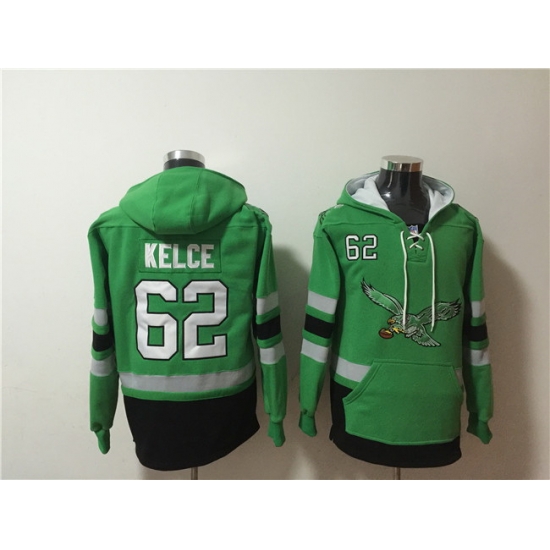 Men Philadelphia Eagles 62 Jason Kelce Green Ageless Must Have Lace Up Pullover Hoodie Men Philadelphia Eagles 62 Jason Kelce Green Ageless Must Have Lace Up Pullover Hoodie
