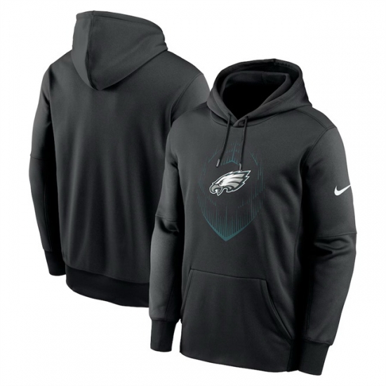 Men Philadelphia Eagles Black Icon Performance Pullover Hoodie Men Philadelphia Eagles Black Icon Performance Pullover Hoodie