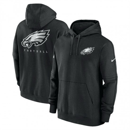 Men Philadelphia Eagles Black Sideline Club Fleece Pullover Hoodie Men Philadelphia Eagles Black Sideline Club Fleece Pullover Hoodie