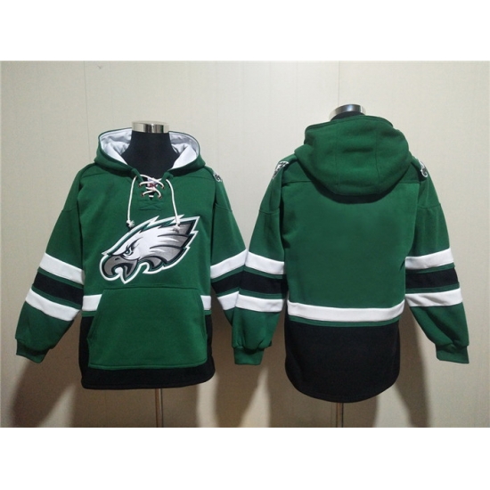 Men Philadelphia Eagles Blank Green Lace Up Pullover Hoodie Men Philadelphia Eagles Blank Green Lace Up Pullover Hoodie