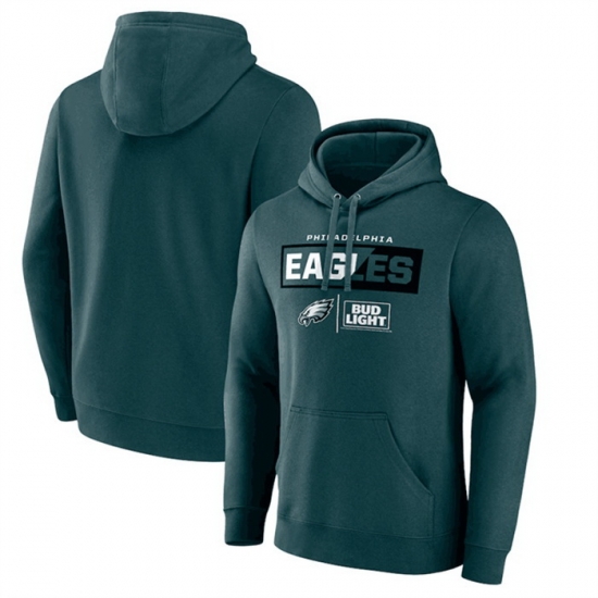 Men Philadelphia Eagles Green X Bud Light Pullover Hoodie Men Philadelphia Eagles Green X Bud Light Pullover Hoodie