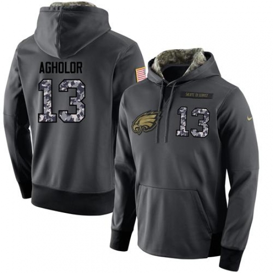 NFL Mens Nike Philadelphia Eagles 13 Nelson Agholor Stitched Black Anthracite Salute to Service Player Performance Hoodie NFL Mens Nike Philadelphia Eagles 13 Nelson Agholor Stitched Black Anthracite Salute to Service Player Performance Hoodie
