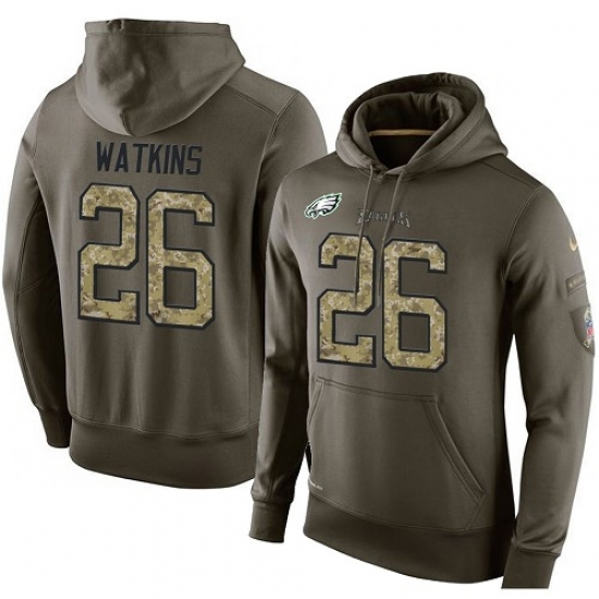 NFL Nike Philadelphia Eagles 26 Jaylen Watkins Green Salute To Service Mens Pullover Hoodie NFL Nike Philadelphia Eagles 26 Jaylen Watkins Green Salute To Service Mens Pullover Hoodie