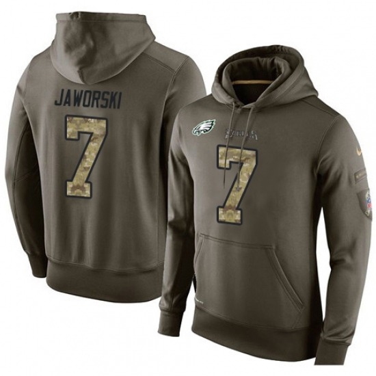 NFL Nike Philadelphia Eagles 7 Ron Jaworski Green Salute To Service Mens Pullover Hoodie NFL Nike Philadelphia Eagles 7 Ron Jaworski Green Salute To Service Mens Pullover Hoodie