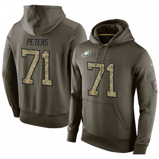 NFL Nike Philadelphia Eagles 71 Jason Peters Green Salute To Service Mens Pullover Hoodie NFL Nike Philadelphia Eagles 71 Jason Peters Green Salute To Service Mens Pullover Hoodie