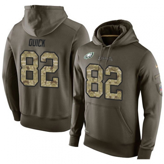 NFL Nike Philadelphia Eagles 82 Mike Quick Green Salute To Service Mens Pullover Hoodie NFL Nike Philadelphia Eagles 82 Mike Quick Green Salute To Service Mens Pullover Hoodie