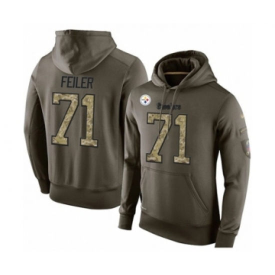 Football Mens Pittsburgh Steelers 71 Matt Feiler Green Salute To Service Pullover Hoodie Football Mens Pittsburgh Steelers 71 Matt Feiler Green Salute To Service Pullover Hoodie
