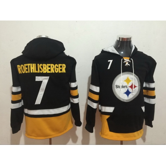 Men Nike Pittsburgh Steelers Ben Roethlisberger 7 NFL Winter Thick Hoodie Men Nike Pittsburgh Steelers Ben Roethlisberger 7 NFL Winter Thick Hoodie