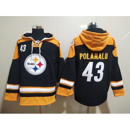 NFL Men Pittsburgh Steelers 43 Troy Polamalu Stitched Hoodie NFL Men Pittsburgh Steelers 43 Troy Polamalu Stitched Hoodie