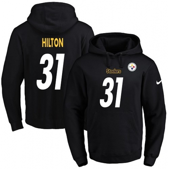 NFL Mens Nike Pittsburgh Steelers 31 Mike Hilton Black Name Number Pullover Hoodie NFL Mens Nike Pittsburgh Steelers 31 Mike Hilton Black Name Number Pullover Hoodie