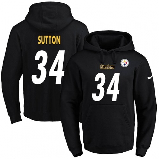 NFL Mens Nike Pittsburgh Steelers 34 Cameron Sutton Black Name Number Pullover Hoodie NFL Mens Nike Pittsburgh Steelers 34 Cameron Sutton Black Name Number Pullover Hoodie