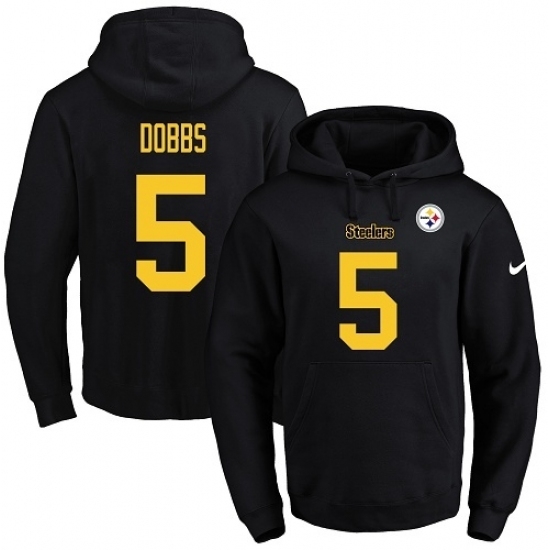 NFL Mens Nike Pittsburgh Steelers 5 Joshua Dobbs BlackGold No Name Number Pullover Hoodie NFL Mens Nike Pittsburgh Steelers 5 Joshua Dobbs BlackGold No Name Number Pullover Hoodie