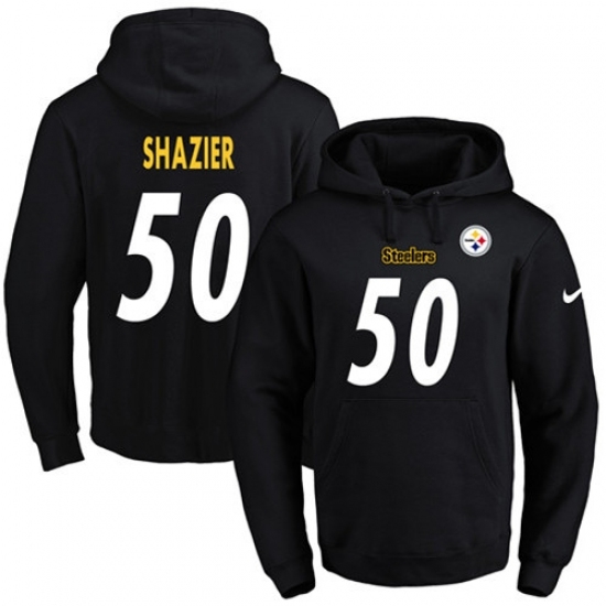 NFL Mens Nike Pittsburgh Steelers 50 Ryan Shazier Black Name Number Pullover Hoodie NFL Mens Nike Pittsburgh Steelers 50 Ryan Shazier Black Name Number Pullover Hoodie