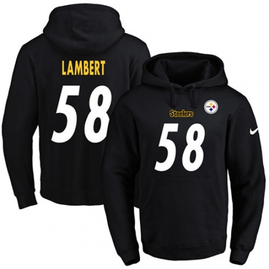 NFL Mens Nike Pittsburgh Steelers 58 Jack Lambert Black Name Number Pullover Hoodie NFL Mens Nike Pittsburgh Steelers 58 Jack Lambert Black Name Number Pullover Hoodie