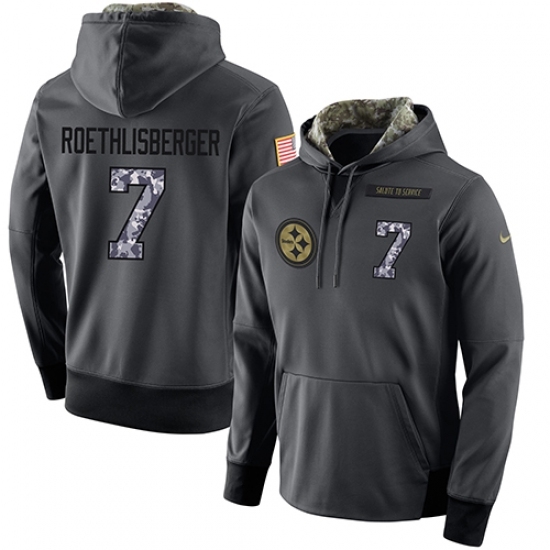 NFL Mens Nike Pittsburgh Steelers 7 Ben Roethlisberger Stitched Black Anthracite Salute to Service Player Performance Hoodie NFL Mens Nike Pittsburgh Steelers 7 Ben Roethlisberger Stitched Black Anthracite Salute to Service Player Performance Hoodie
