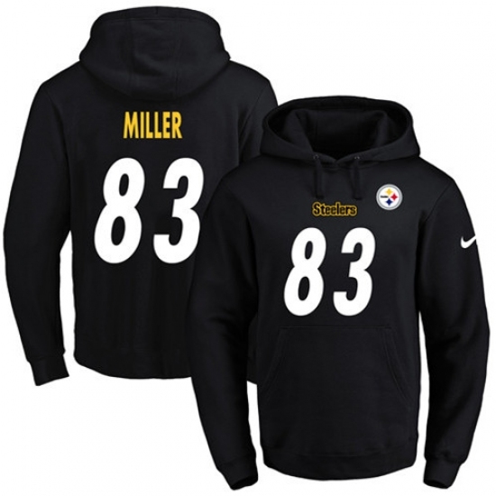 NFL Mens Nike Pittsburgh Steelers 83 Heath Miller Black Name Number Pullover Hoodie NFL Mens Nike Pittsburgh Steelers 83 Heath Miller Black Name Number Pullover Hoodie