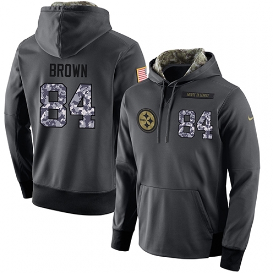 NFL Mens Nike Pittsburgh Steelers 84 Antonio Brown Stitched Black Anthracite Salute to Service Player Performance Hoodie NFL Mens Nike Pittsburgh Steelers 84 Antonio Brown Stitched Black Anthracite Salute to Service Player Performance Hoodie