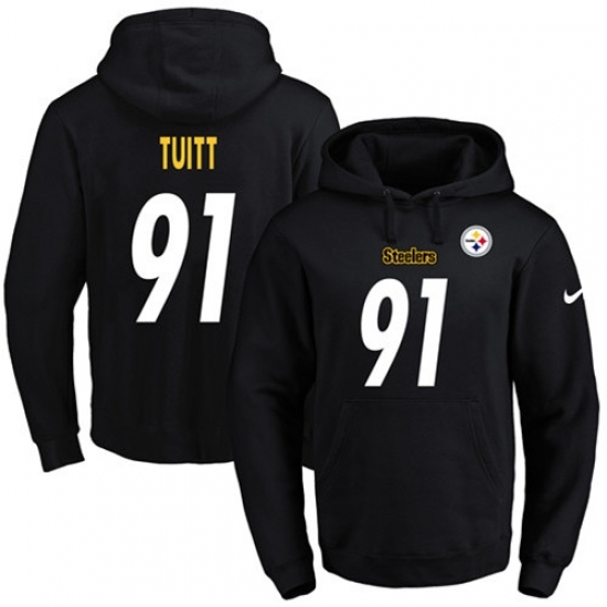 NFL Mens Nike Pittsburgh Steelers 91 Stephon Tuitt Black Name Number Pullover Hoodie NFL Mens Nike Pittsburgh Steelers 91 Stephon Tuitt Black Name Number Pullover Hoodie