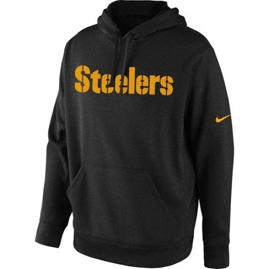 NFL Mens Pittsburgh Steelers Nike Black KO Wordmark Performance Hoodie NFL Mens Pittsburgh Steelers Nike Black KO Wordmark Performance Hoodie