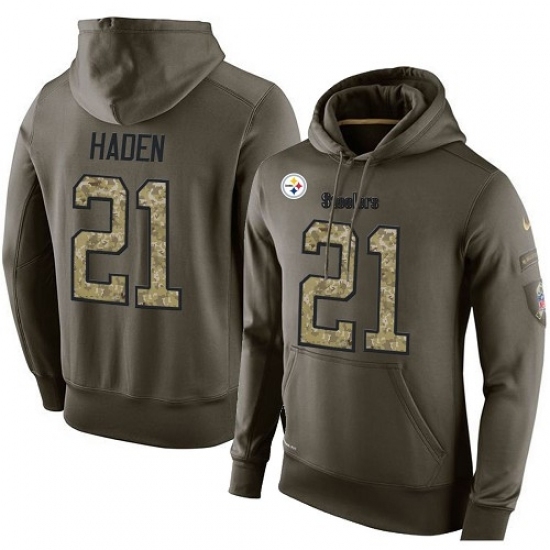 NFL Nike Pittsburgh Steelers 21 Joe Haden Green Salute To Service Mens Pullover Hoodie NFL Nike Pittsburgh Steelers 21 Joe Haden Green Salute To Service Mens Pullover Hoodie