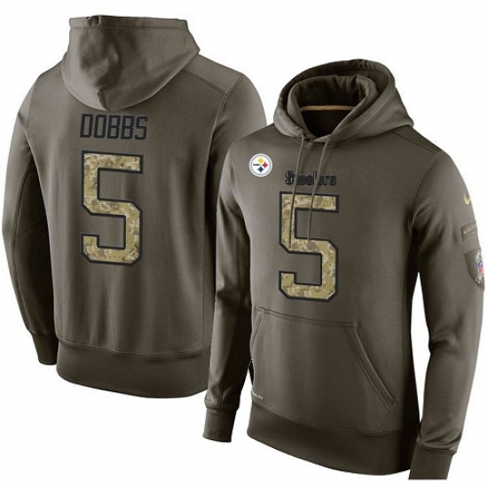 NFL Nike Pittsburgh Steelers 5 Joshua Dobbs Green Salute To Service Mens Pullover Hoodie NFL Nike Pittsburgh Steelers 5 Joshua Dobbs Green Salute To Service Mens Pullover Hoodie