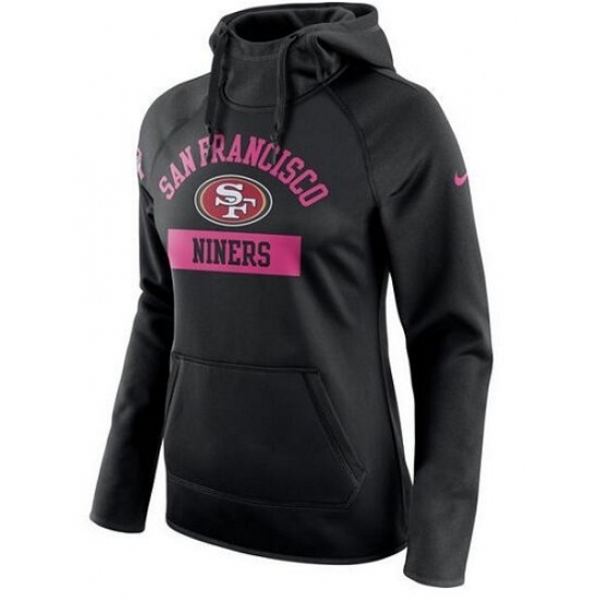 NFL San Francisco 49ers Nike Womens Breast Cancer Awareness Circuit Performance Pullover Hoodie Black