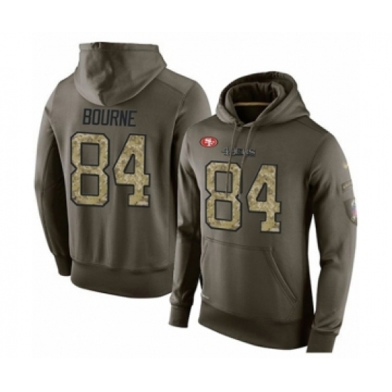 Football Mens San Francisco 49ers 84 Kendrick Bourne Green Salute To Service Pullover Hoodie Football Mens San Francisco 49ers 84 Kendrick Bourne Green Salute To Service Pullover Hoodie