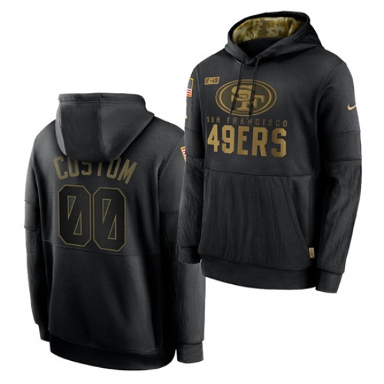 Men Custom Men San Francisco 49ers 2020 Salute To Service Black Sideline Performance Pullover Hoodie Men Custom Men San Francisco 49ers 2020 Salute To Service Black Sideline Performance Pullover Hoodie
