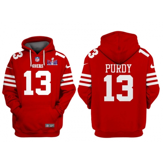 Men San Francisco 49ers Active Player Custom Red Super Bowl LVIII Alternate Pullover Hoodie Men San Francisco 49ers Active Player Custom Red Super Bowl LVIII Alternate Pullover Hoodie