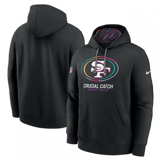 Men San Francisco 49ers Black 2024 Crucial Catch Club Pullover Hoodie Men San Francisco 49ers Black 2024 Crucial Catch Club Pullover Hoodie