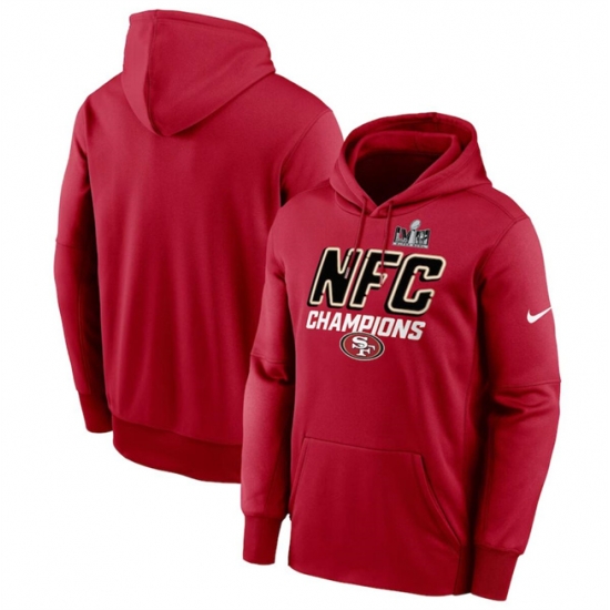 Men San Francisco 49ers Scarlet 2023 NFC Champions Iconic Pullover Hoodie Men San Francisco 49ers Scarlet 2023 NFC Champions Iconic Pullover Hoodie