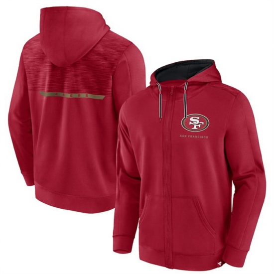 Men San Francisco 49ers Scarlet Defender Evo Full Zip Hoodie Men San Francisco 49ers Scarlet Defender Evo Full Zip Hoodie