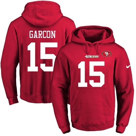 NFL Mens Nike San Francisco 49ers 15 Pierre Garcon Red Name Number Pullover Hoodie NFL Mens Nike San Francisco 49ers 15 Pierre Garcon Red Name Number Pullover Hoodie