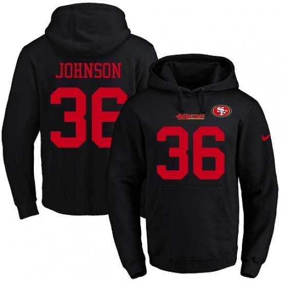 NFL Mens Nike San Francisco 49ers 36 Dontae Johnson Black Name Number Pullover Hoodie NFL Mens Nike San Francisco 49ers 36 Dontae Johnson Black Name Number Pullover Hoodie