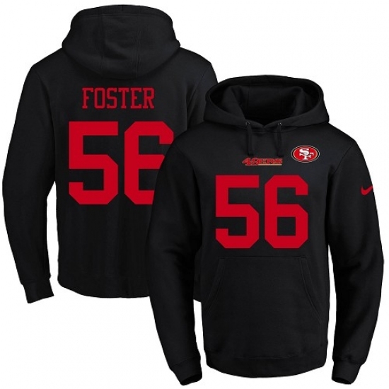 NFL Mens Nike San Francisco 49ers 56 Reuben Foster Black Name Number Pullover Hoodie NFL Mens Nike San Francisco 49ers 56 Reuben Foster Black Name Number Pullover Hoodie