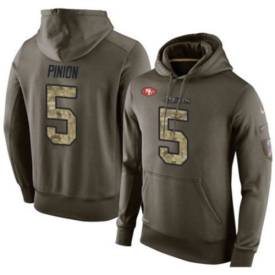 NFL Nike San Francisco 49ers 5 Bradley Pinion Green Salute To Service Mens Pullover Hoodie NFL Nike San Francisco 49ers 5 Bradley Pinion Green Salute To Service Mens Pullover Hoodie