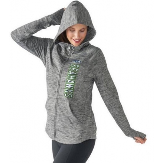 NFL Seattle Seahawks G III 4Her by Carl Banks Womens Recovery Full Zip Hoodie Heathered Gray NFL Seattle Seahawks G III 4Her by Carl Banks Womens Recovery Full Zip Hoodie Heathered Gray