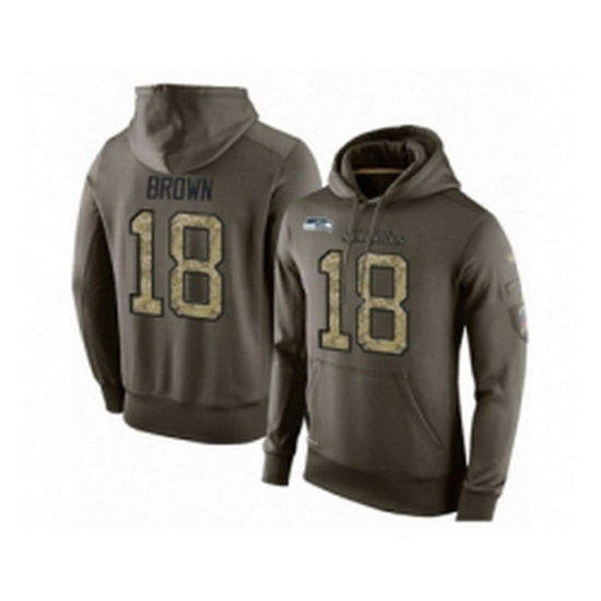 Football Mens Seattle Seahawks 18 Jaron Brown Green Salute To Service Pullover Hoodie Football Mens Seattle Seahawks 18 Jaron Brown Green Salute To Service Pullover Hoodie