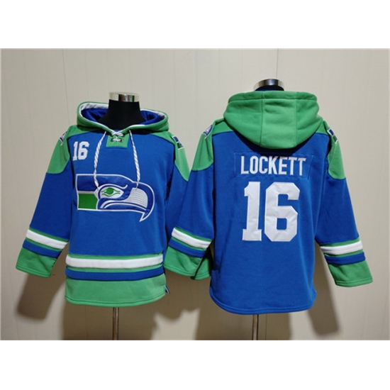 Men Seattle Seahawks 16 Tyler Lockett Royal Ageless Must Have Lace Up Pullover Hoodie Men Seattle Seahawks 16 Tyler Lockett Royal Ageless Must Have Lace Up Pullover Hoodie
