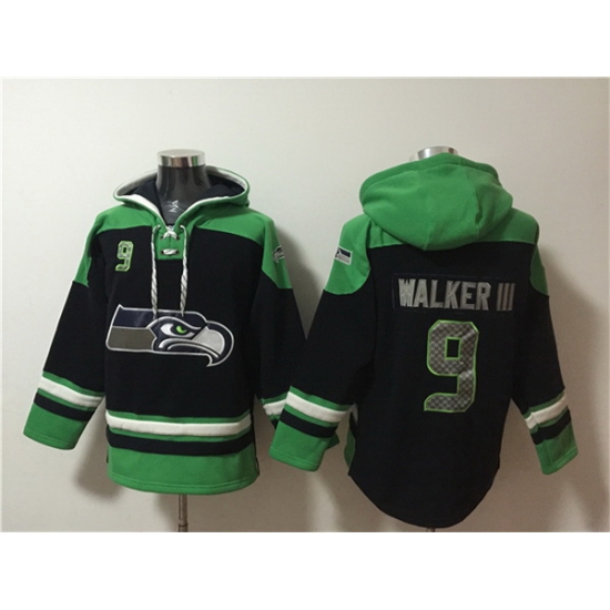 Men Seattle Seahawks 9 Kenneth Walker III Black Ageless Must Have Lace Up Pullover Hoodie Men Seattle Seahawks 9 Kenneth Walker III Black Ageless Must Have Lace Up Pullover Hoodie
