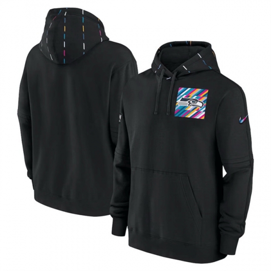 Men Seattle Seahawks Black 2023 Crucial Catch Club Pullover Hoodie Men Seattle Seahawks Black 2023 Crucial Catch Club Pullover Hoodie