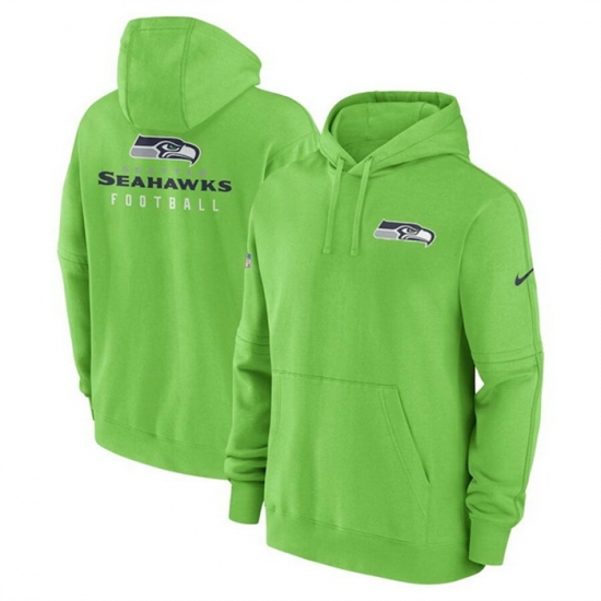 Men Seattle Seahawks Green Sideline Club Fleece Pullover Hoodie Men Seattle Seahawks Green Sideline Club Fleece Pullover Hoodie