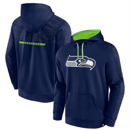 Men Seattle Seahawks Navy Defender Evo Pullover Hoodie Men Seattle Seahawks Navy Defender Evo Pullover Hoodie