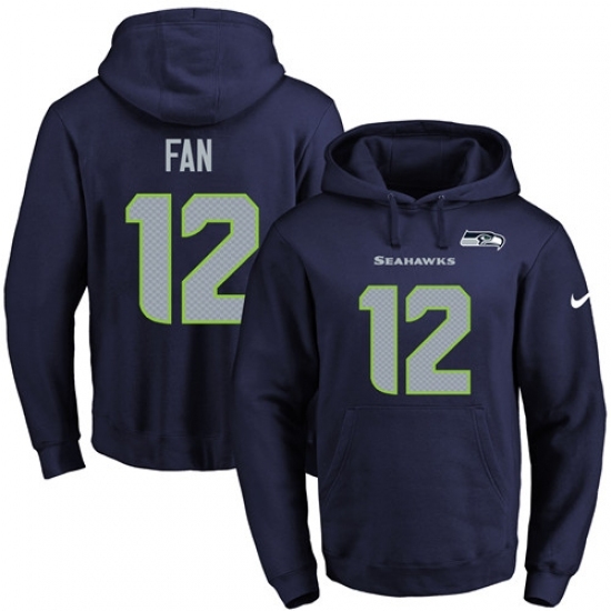 NFL Mens Nike Seattle Seahawks 12th Fan Navy Blue Name Number Pullover Hoodie NFL Mens Nike Seattle Seahawks 12th Fan Navy Blue Name Number Pullover Hoodie