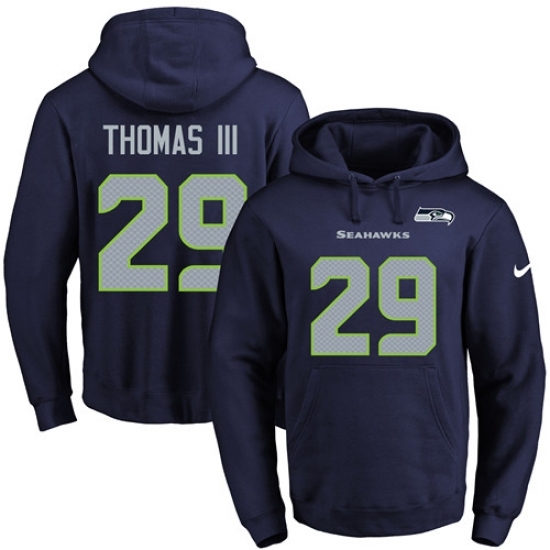 NFL Mens Nike Seattle Seahawks 29 Earl Thomas III Navy Blue Name Number Pullover Hoodie NFL Mens Nike Seattle Seahawks 29 Earl Thomas III Navy Blue Name Number Pullover Hoodie